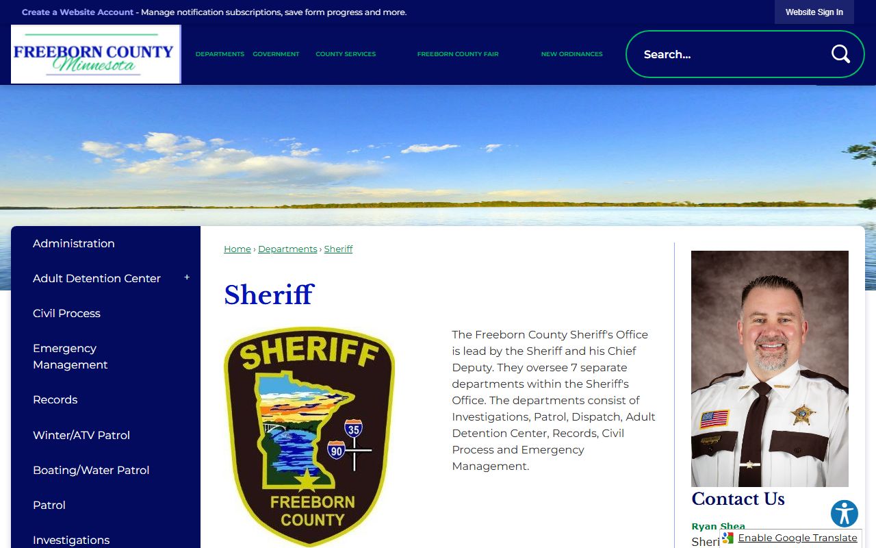 Freeborn County Sheriff court and jail records