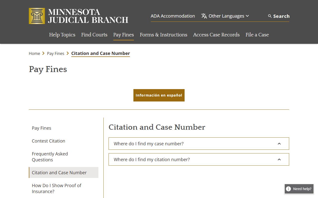 Minnesota citation and case number guide