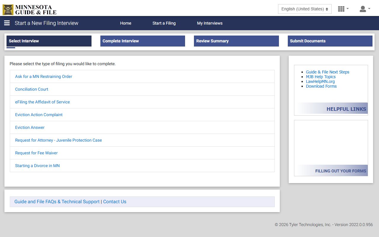 Minnesota Guide and File portal
